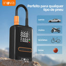 Mini Compressor de Ar Portátil Digital 150 PSI 60W Recarregável USB-C com Lanterna LED (Carro e Moto)