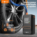 Mini Compressor de Ar Portátil Digital 150 PSI 60W Recarregável USB-C com Lanterna LED (Carro e Moto)